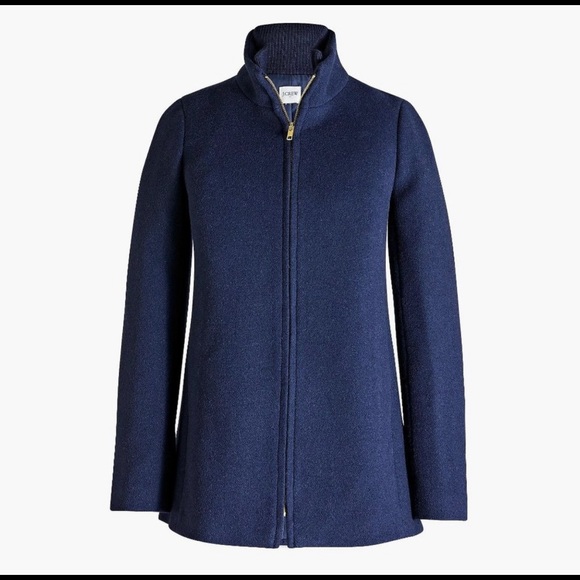 J. Crew village wool coat jacket navy  4 NWOT - Picture 1 of 5